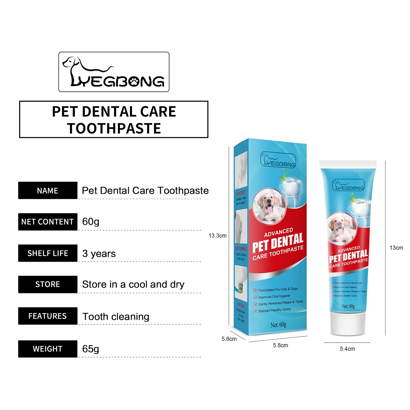 Pet Toothpaste for Dogs & Cats – Fresh Breath & Tartar Control Formula